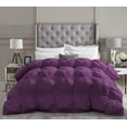 thumbnail image 2 of DNG Creations 1 Piece Luxury Pinch Pleated Comforter Premium 800 Thread Count 100% Egyptian Cotton-Oversized Queen Size, Solid Plum Color, 2 of 5