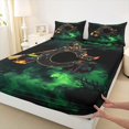thumbnail image 4 of Manfei Spooky Halloween Alphabet C Bed Sheets,Black Witch Hat Full Size Sheets,Green,4pcs,1 Flat Sheet, 1 Fitted Sheet and 2 Pillowcases, 4 of 6
