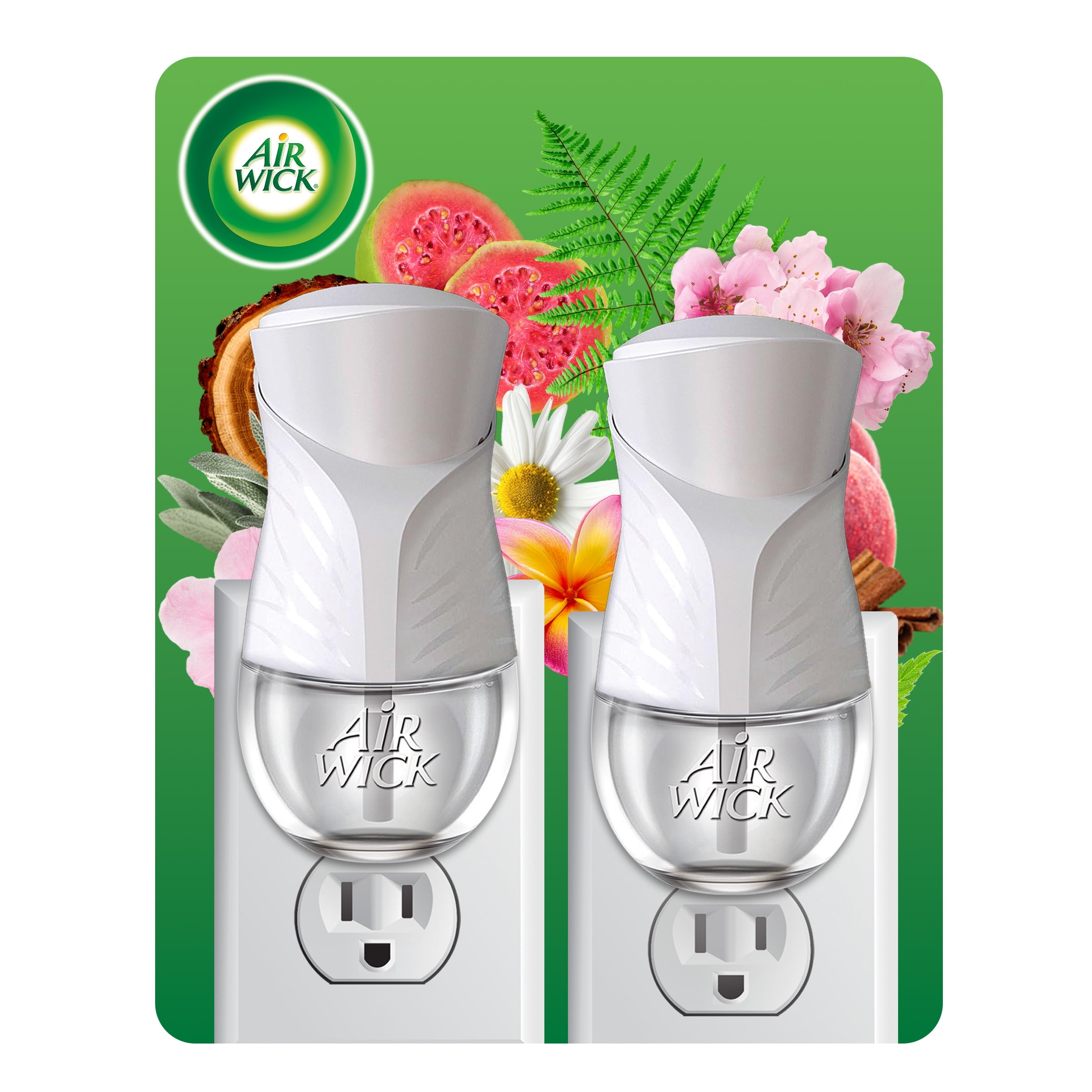 (2 pack) Air Wick Plug‑In Scented Oil Warmer Device, White, 2 Count