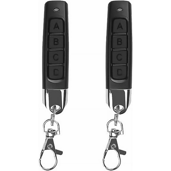 Garage Door Universal Remote Control Copier 433Mhz 4-Button Remote Control, Used To Copy All Fixed Codes Rolling Codes (2 Pieces) Hh