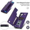 thumbnail image 6 of ELEHOLD Wallet Crossbody Case for Samsung Galaxy S24 Premium PU Leather Cover with Flip Back Card Holders Kickstand Function Detachable Strap for Samsung Galaxy S24 Purse Case,Purple, 6 of 7
