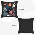 thumbnail image 6 of Stylish 18x18in Throw Pillow Covers Set of 2 - Whimsical Botanical Design with Colorful Leaves & Moon/Sun Motif for Couch Bed Car, 6 of 8