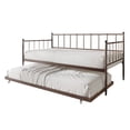 thumbnail image 4 of Castle Place Sleek Twin Size Metal Daybed with Trundle, Brown, 4 of 7