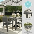 thumbnail image 3 of Martha Stewart 7-Piece Indoor-Outdoor Dining Set with 6 Stackable Dining Chairs and 60" Patio Table with Engineered Wood Top in Gray Rattan Wicker, 3 of 11