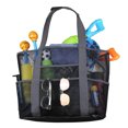 thumbnail image 1 of Grand Sac de Plage avec 8 Poches en Filet, Sac de Plage durable, 1 of 5
