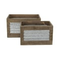 thumbnail image 6 of Set of 2 Brown and Gray Handcrafted Rectangular Storage Crates 16.25", 6 of 7