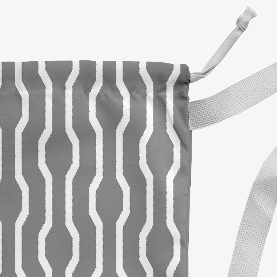 Simply Daisy Nuts & Bolts Geometric 28 x 36 in Grey Laundry Bag