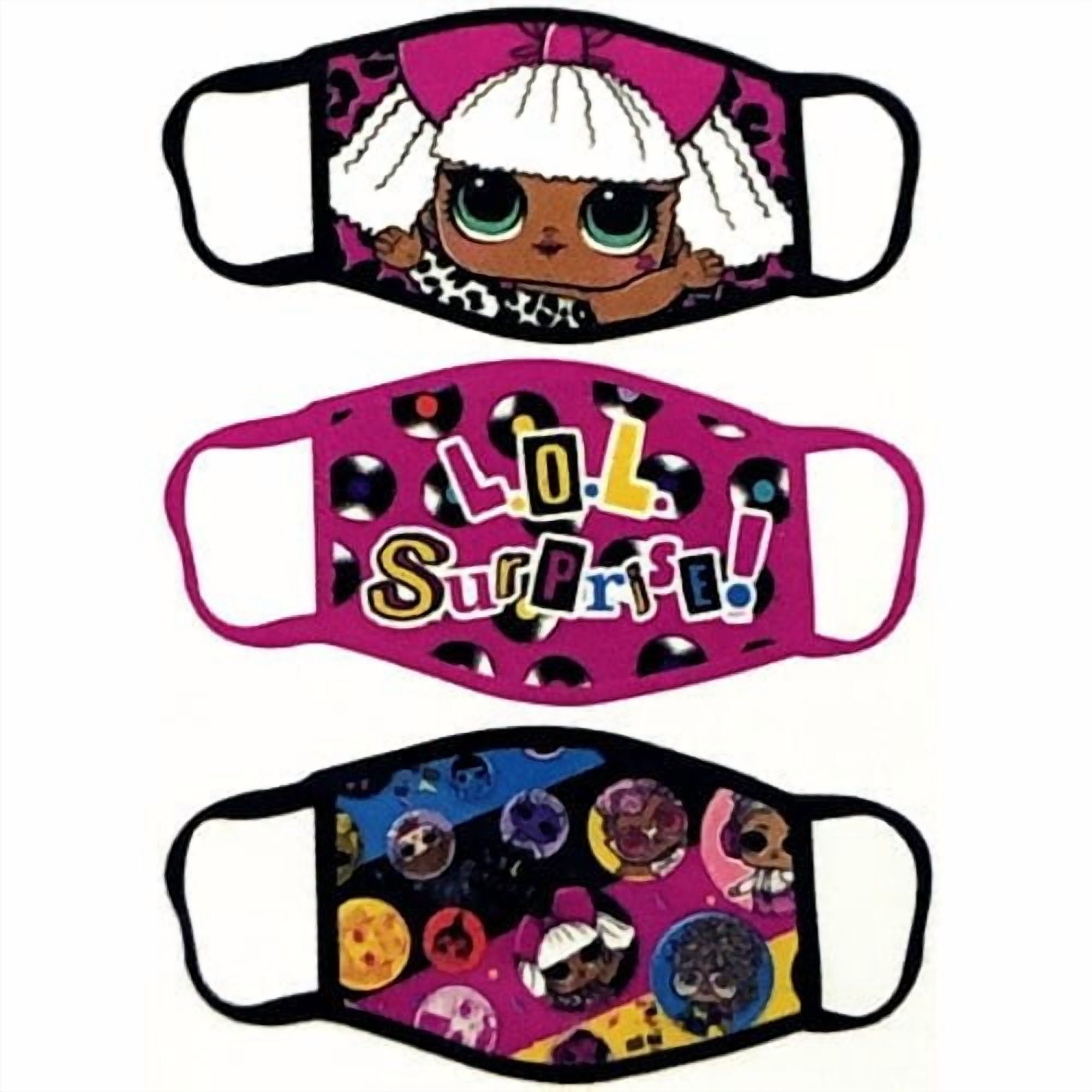 Bundle of 6 Packs - L.O.L Surprise! Remix Kids Fabric Face Masks with Ear Loops (3 Pack) 3-Layer Design