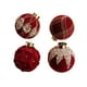 thumbnail image 5 of Adorno navideño decorativo irrompible de terciopelo flocado para árbol de Navidad. Pelota, 5 of 8
