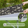 thumbnail image 6 of Square Tablecloth with Elastic Edges 34 * 34 Inch Pioneer Waterproof White Flower Table Cover Washable Indoor and Outdoor for Party Kitchen Dinner Banquet Patio Picnic, 6 of 6