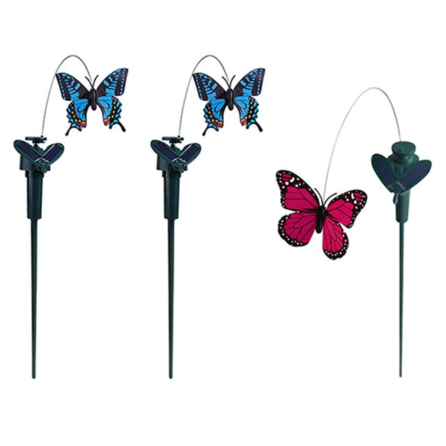 3 Estacas de Mariposas con Energía Solar, Estacas para Jardín , Decoración