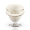thumbnail image 2 of Manhattan Comfort Tulip Velvet Swivel Accent Chair in White (Set of 2), 2 of 6