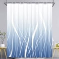thumbnail image 5 of FRAMICS 15-Piece Ombre Blue Shower Curtain Sets with Rugs, Waterproof Fabric Striped Gradient Bathroom Sets, 72" x 72", 5 of 10