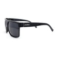 thumbnail image 3 of Kush Polarized Antiglare Flat Top All Black Oversized Rectangle Gangster Sunglasses Gloss - Silver Logo, 3 of 5
