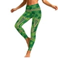 thumbnail image 2 of QQAMB St. Patrick's Day Leggings for Women Lucky Shamrock Stretchy Tights Yoga Pants Striped Ireland Pride Irish Green Pant Green XL, 2 of 8