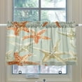 thumbnail image 4 of Ryvnso Retro Starfish Half Curtains Sets Tier 2 Panels Short Curtain Rod Pocket 27"W x 36"L, 4 of 7