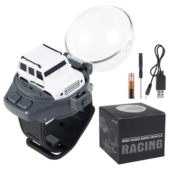 AMERTEER Mini RC Car Watch Toys 2.4G Remote Control Racing Car Toys with USB Charging Long Distance Infrared Remote Control Sensing Car with Light Cartoon RC Small Car for Boys Girls Gift