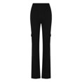 thumbnail image 4 of Lenpel Women's Cargo Pants High Waisted Pull on Ribbed Flare Leggings Bootcut Casual Trousers with Pockets, 4 of 5