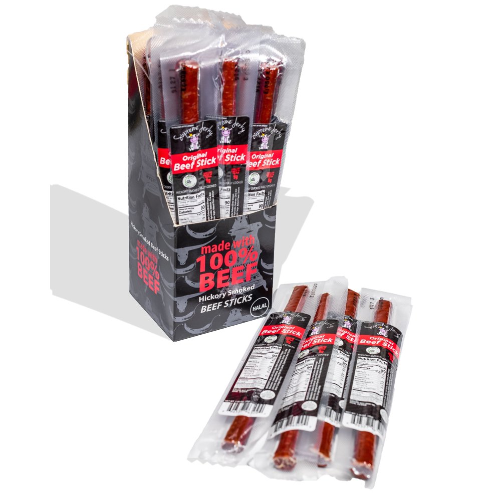 Supreme Beef Jerky Halal Beef Sticks 1.35 oz 16 count (Orignal