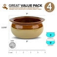 thumbnail image 2 of Stock Your Home 12 oz French Onion Soup Crock (4 Pack ) -Two-Toned Brown & Ivory Porcelain Soup Bowls -Oven Safe Soup Bowls -Microwave and Dishwasher Safe Soup Crocks, 2 of 8