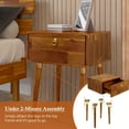 thumbnail image 4 of Alden Solid Wood Nightstand/Side Table/End Table, Fully Assembled, with 1-Drawer for Mid Century Bedroom and Living Room, (12mm), Caramel, 4 of 7