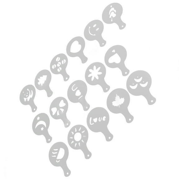 Coffee Stencil Template, 16PCS Coffee Decoration Stencils  For Restaurant For Cappuccino