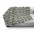 thumbnail image 3 of Geometric Soft Flannel Fleece Throw Blanket, Triangles Pattern Diagonal Blanket Cubism Textured Graphic, Cozy Plush for Indoor and Outdoor Use, 60" x 80", Almond Green Dimgray, by Ambesonne, 3 of 6