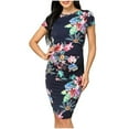 thumbnail image 1 of Robe de Maternité Florale Robe de Maternité pour Femmes à Manches Courtes à Col Rond Robe à Imprimé Floral Vêtements de Grossesse, 1 of 4