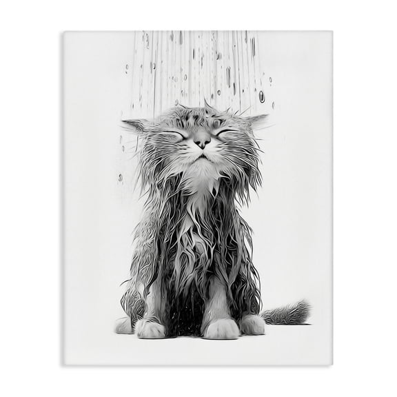 Stupell Industries Eclectic Kitten Bathroom Splash Canvas Art, 30 x 40, by Annalisa Latella