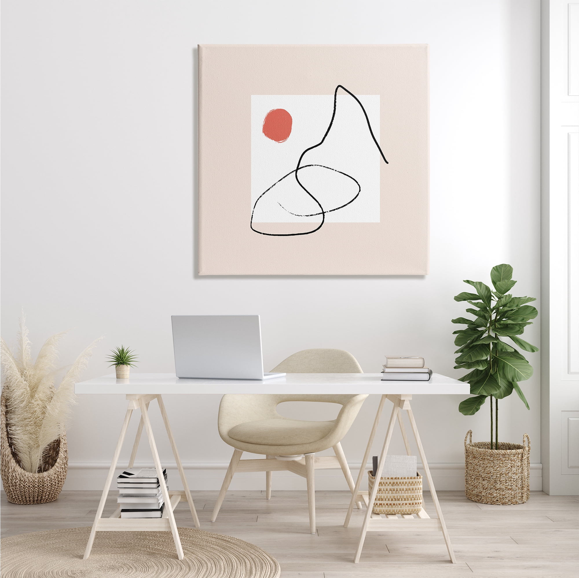 Stupell Industries Minimal Nordic Landscape Abstraction Modern Neutral Tones Abstract Painting Gallery Wrapped Canvas Print Wall Art, 36 x 36