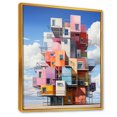thumbnail image 2 of Designart "Geometric High-Rise In De Stijl Manner" Clouds Floater Framed Wall Art Prints, 2 of 5
