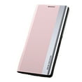 thumbnail image 3 of Pink Electroplating Bracket Mobile Phone Case Flip Type Fourth Generation Magnetic Side Window Leather Case, Phone Case For Samsung Galaxy S22/S21, Galaxy A71 4G, Galaxy S22 Plus, Galaxy A53 5G, 3 of 5