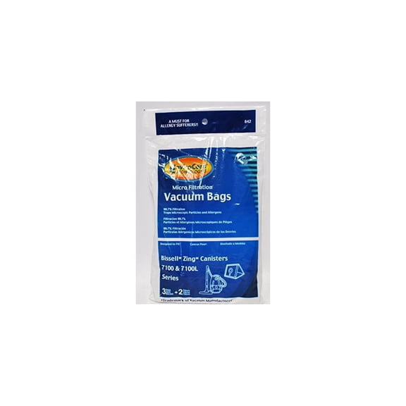 envirocare replacement micro filtration vacuum bags for bissell zing 7100 and 7100l series canisters 3 pack