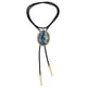 thumbnail image 5 of de bolo retro, colgante ovalado, bisutería, de vaquero occidental, cordón de cuero PU para aniversario, novia, hombre, cumpleaños, , Dorado Sunnimix Corbata de vaquero, 5 of 8