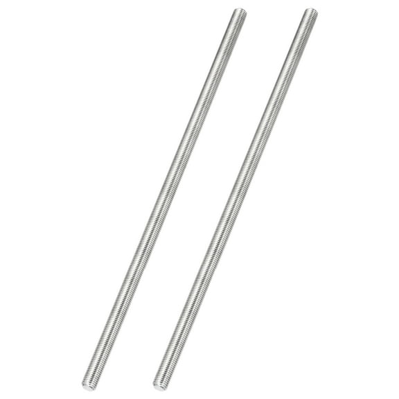 Uxcell 2Pcs Fully Threaded Rod, M8 x 1mm Pitch 304 Stainless Steel Right Hand Fine Threads Studs, 250mm/10" Long Threaded Screw Rods Fasteners for Anchors Bolts Hangers Clamps U Bolts