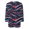 thumbnail image 4 of Cavosen Patriotic Shirts for Women Petite 4th of July 3/4 Sleeve Crewneck Tops USA Star Striped Print T Shirts Lady XL Red White and Blue Casual Shirts Patriotic Tunic Tees 2025 Patriotic Outfits, 4 of 5