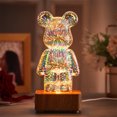 thumbnail image 4 of 3D Bear Firework Light Colorful Desk Bear Night Romantic para niños y niñas Juguetes JShteea El nuevo, 4 of 9