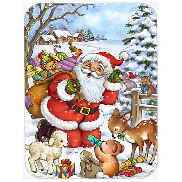 Carolines Treasures APH4571LCB Christmas Santa Forrest Friends Glass Large Cutting Board