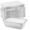 thumbnail image 3 of VEZEE 5-lbs Disposable Aluminum Oblong Foil Pan 250 Pcs With Board Lids, 3 of 6