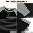 thumbnail image 6 of MOSHU Two Piece Womens Pajama Sets Pullover Raglan Long Sleeve Tops and Tapered Drawstring Pants with Pockets Color Block Lounge Sets, 6 of 9