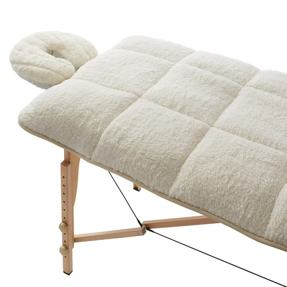 BOBOKY Fleece Reversible Quilted Massage Table Pad & Face Cradle Set - Soft and Comfortable 1/2" Thick Facial Bed and Headrest Cover - Quilted Pad & Headrest Cover