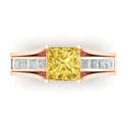thumbnail image 2 of Clara Pucci 18K Rose Gold 2.28 Natural Citrine Engraveable Engagement Ring + Wedding Band Set, 2 of 7