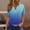 Light Blue, variant on ALLLIST Womens Tops Holiday Henley Short Sleeve T-Shirts Fashion Gradient Green Shirts Clothing for Women