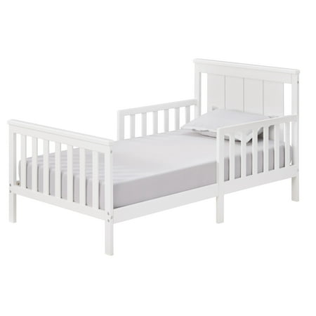 UPC: 0082056280674 | Oxford Baby Lazio Wood Frame Toddler Bed with Guardrails and Straight-Line Headboard Snow White