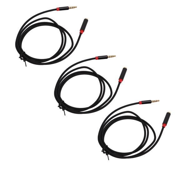 Cable de audio de 3 piezas, 4 polos, 3,5 mm, macho, trenzado de nailon para micrófono, teléfono, tarjeta de sonido
