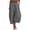 Gray, variant on Women' s Culottes Linen High Waisted Wide Leg Pants Elastic Waist Casual Palazzo Trousers with Pockets Capris Suitable for Outdoor Activities Black M