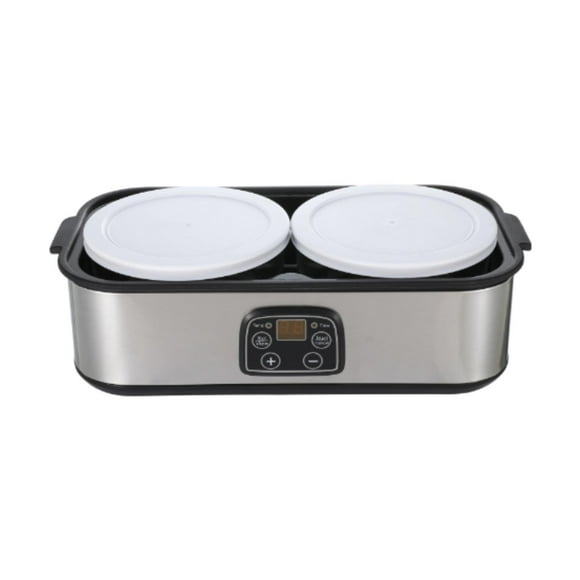 Yogurtera eléctrica portátil de 1,4 l con control de temperatura y fácil limpieza, con 2 frascos de vidrio, ideal para tiendas y comedores.