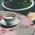 thumbnail image 3 of Ambesonne Nature Fitted Round Tablecloth, Garden Look Art Flower Print, 40"- 44" Diameter, Jade Green and Rose, 3 of 5