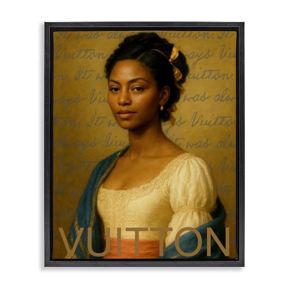 Stupell Industries Vintage Fashion Lady Black Framed Floater Canvas Wall Art, design by Grotto Studios