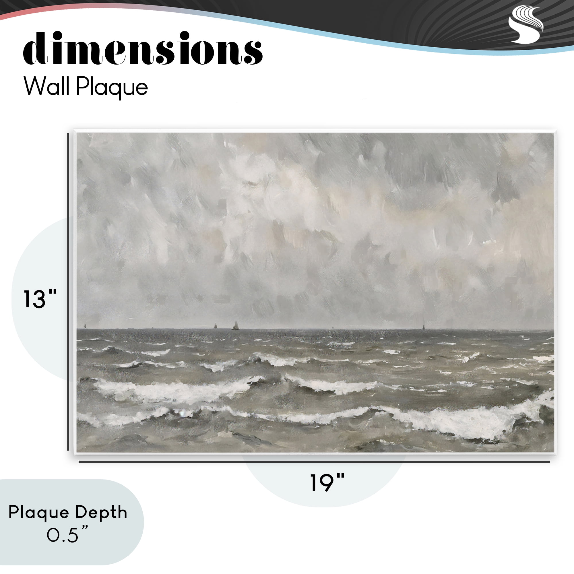 Stupell Industries Stormy Ripples at Sea Wall Plaque Art, design by Jacky Ngan